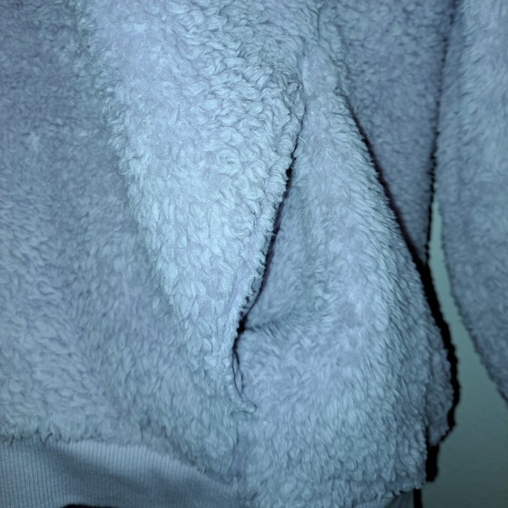 LUKKA LUX Women's Purple Fleece Cozy Sherpa Hoodie 1/4 Button Size Small - Picture 8 of 9